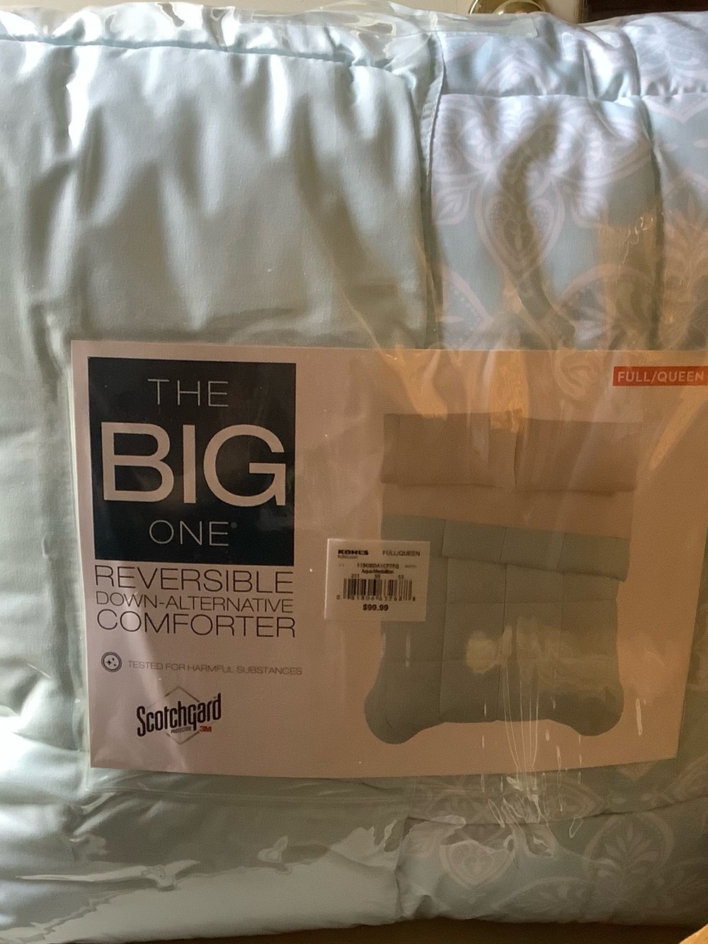 NWTs Gorgeous Comforter Full/ Queen AQUA Green Floral Design The Big One was $99